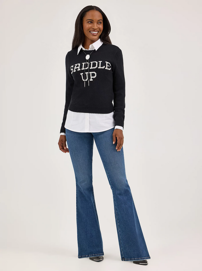 Western Shrunken Sweater Saddle Up