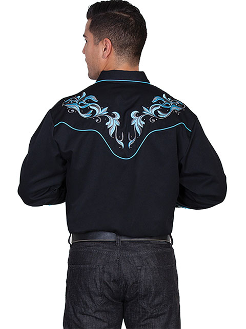 Men’s Embroidered Scroll w/ Studs Shirt