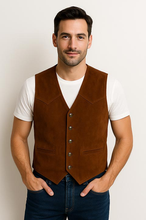 Leather Snap Vest