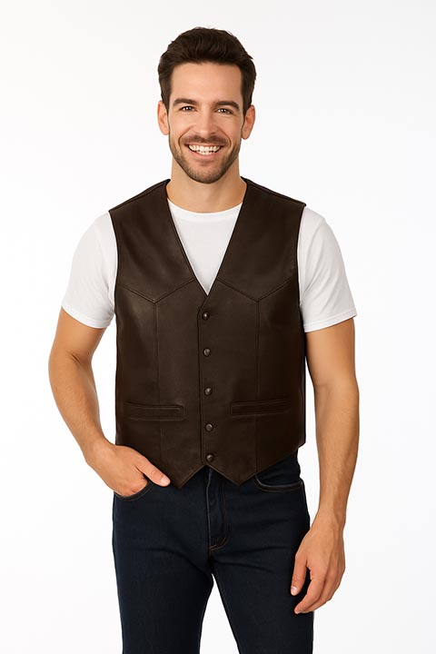 Leather Snap Vest