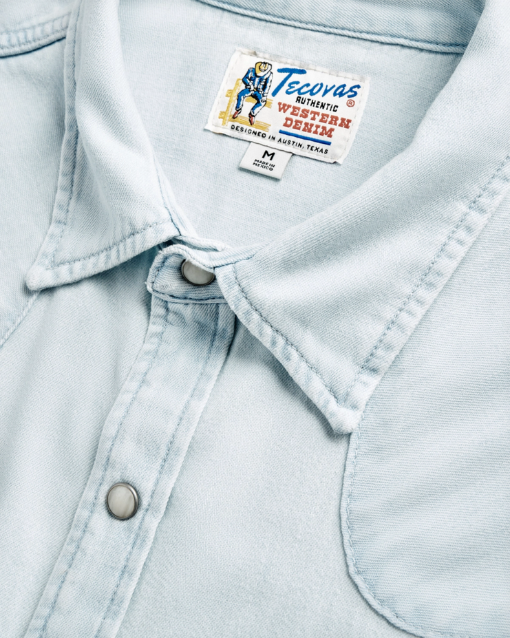 Denim Short Sleeve Pearl Snap