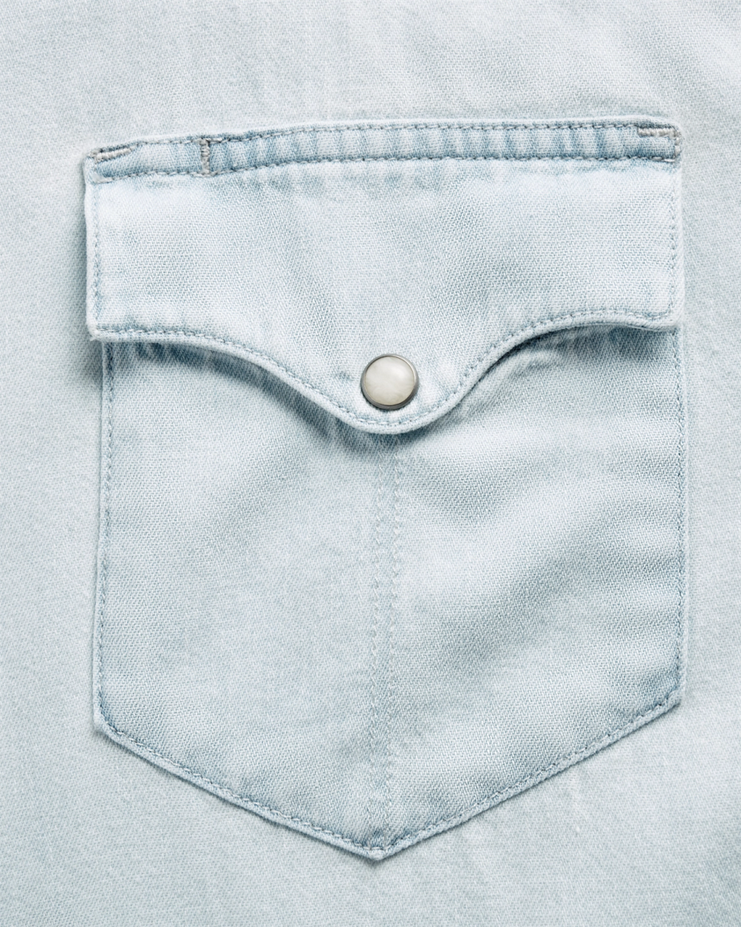 Denim Short Sleeve Pearl Snap
