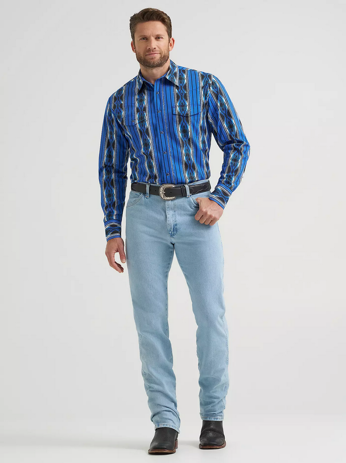 Checotah® Long Sleeve Western Snap Printed Shirt