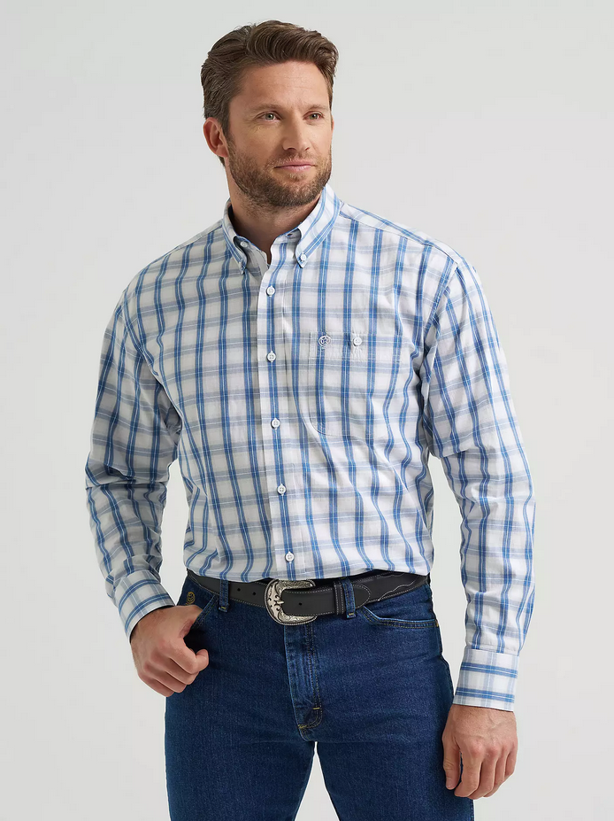 Wrangler® George Strait™ Long Sleeve Button Down One Pocket Shirt