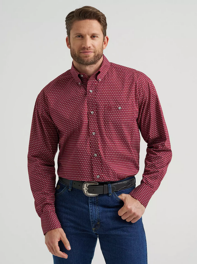 Wrangler® George Strait™ Long Sleeve Button Down One Pocket Shirt
