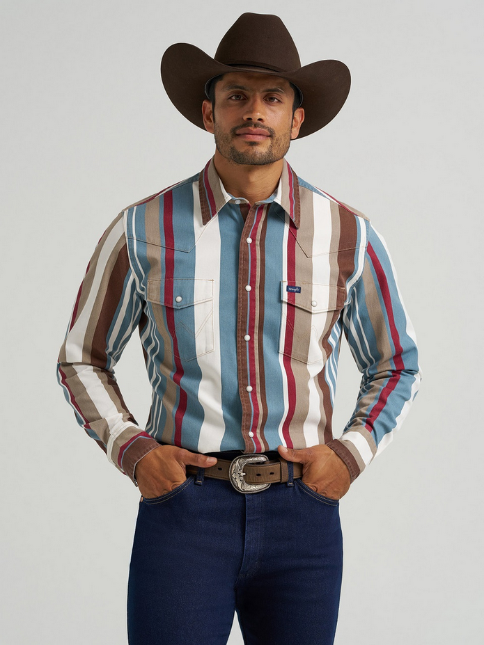 Wrangler Vintage-Inspired Brushpopper Western Snap Workshirt
