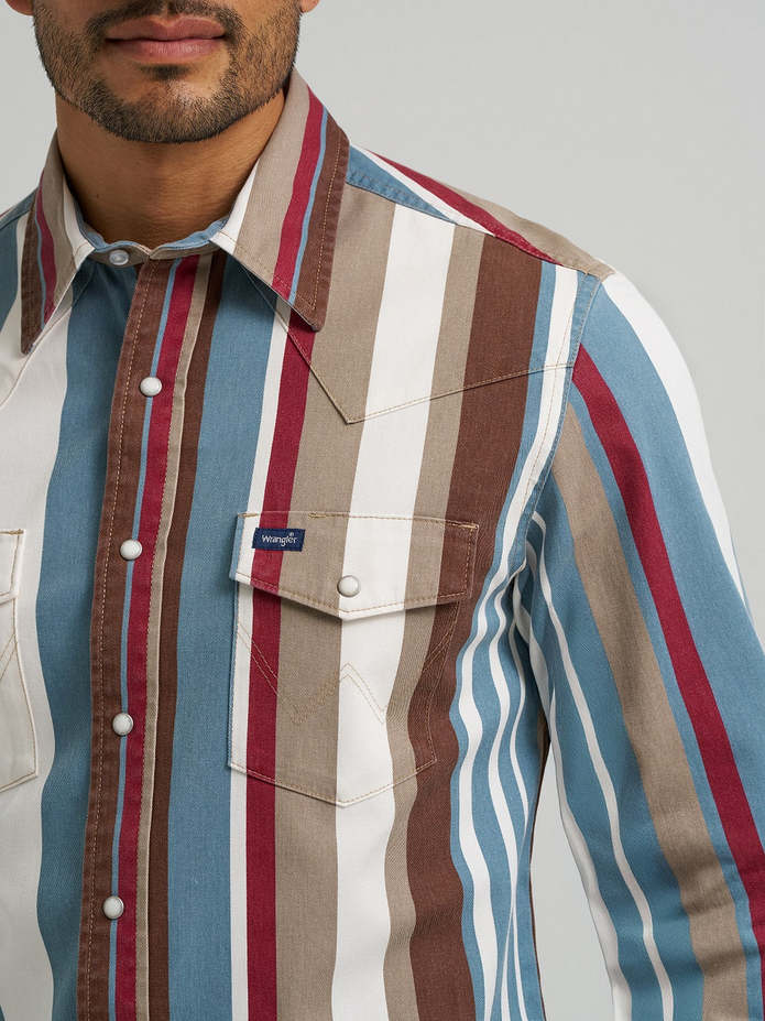 Wrangler Vintage-Inspired Brushpopper Western Snap Workshirt