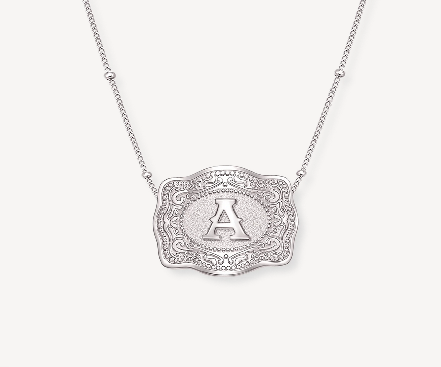SpurWest Mini Belt Buckle Necklace (Initial)