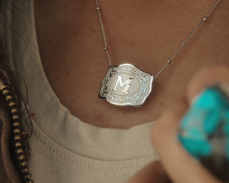 SpurWest Mini Belt Buckle Necklace (Initial)