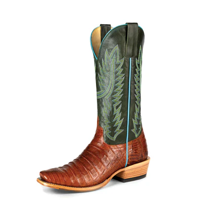 Brandy Caiman Belly Emerald Explosion Boot - M9510