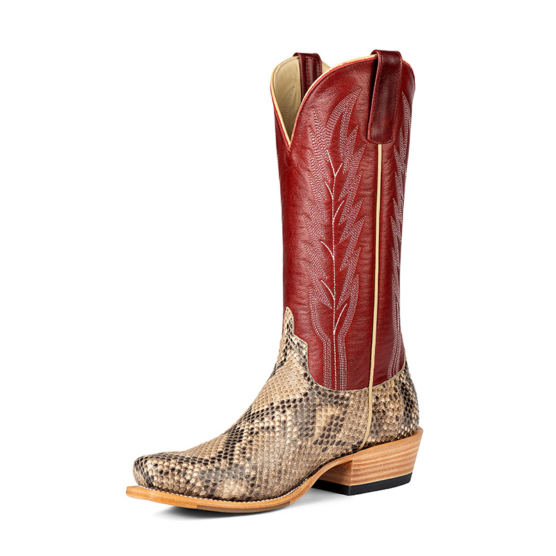 Mink Python Belly Red Station Boot | Macie Bean Exotic Boots | Howell ...