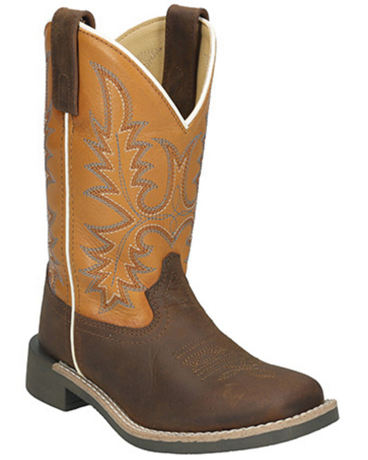 3516C Kids Brown Adobe Oil Distressed Western Boot