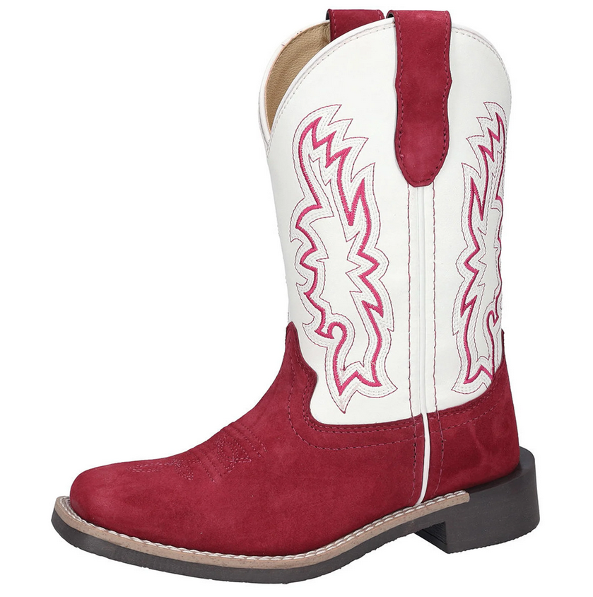 3517C Kids Cassidy Raspberry & White Western Boot