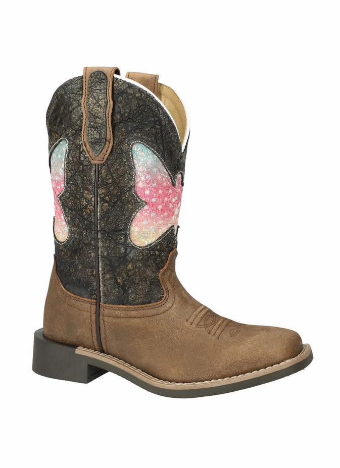 3306C Kids Chole Brown Butterfly Western Boot