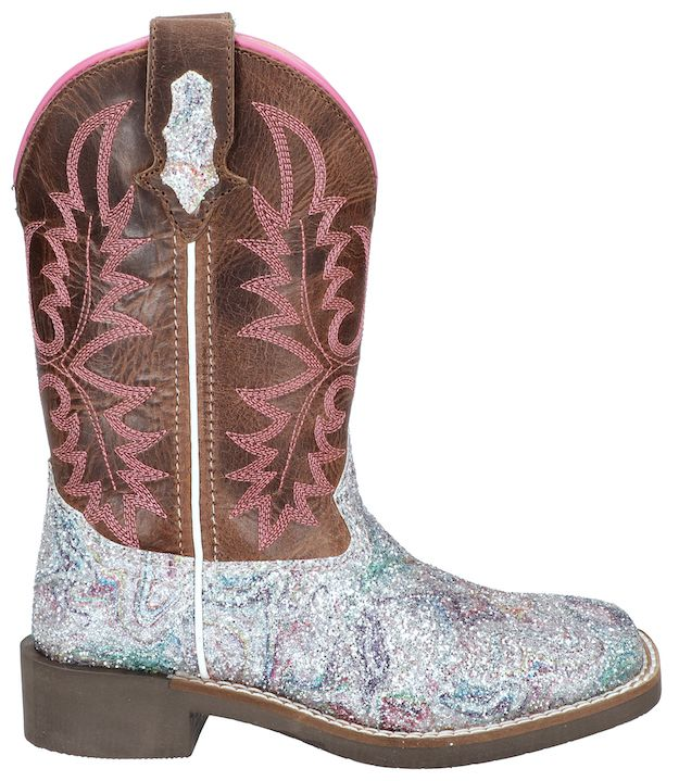 3250C Kids Ariel Pastel Glitter Brown Western Boot