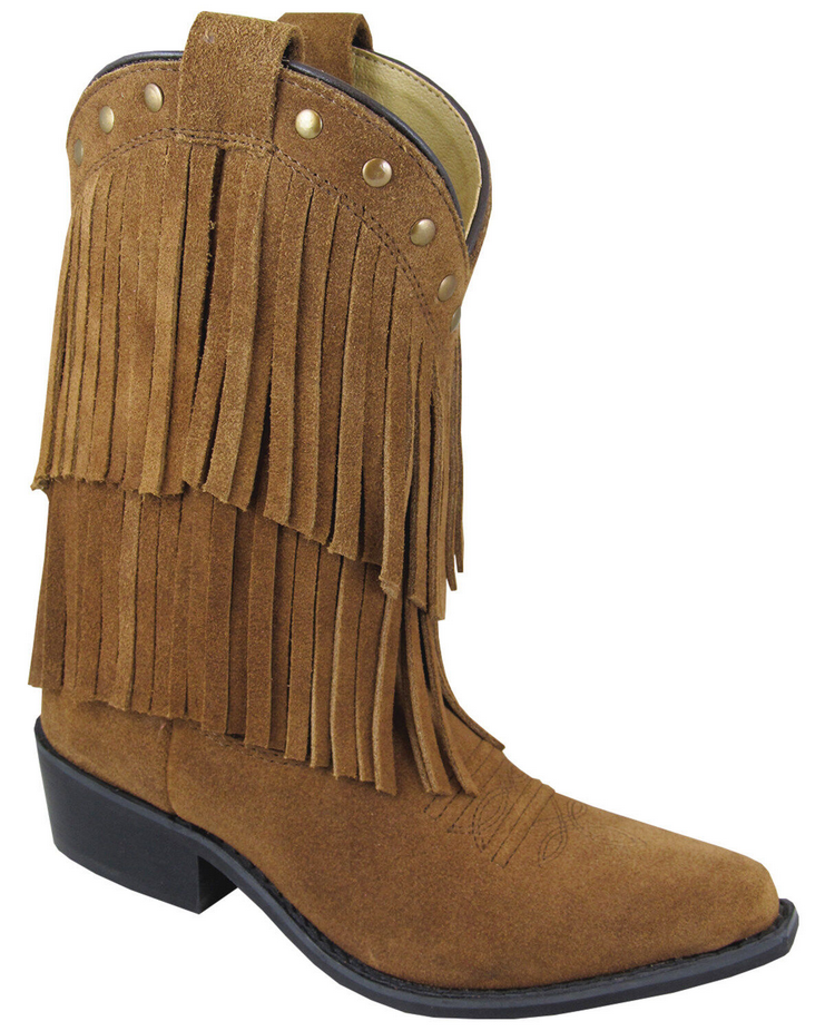 3514C Kids Wisteria Taupe Fringe Western Boot