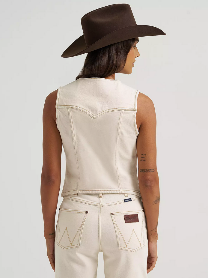 Wrangler Retro Vintage Denim Ivory Vest