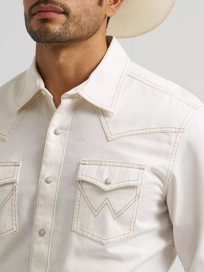 Wrangler Retro Premium Long Sleeve Modern Ivory