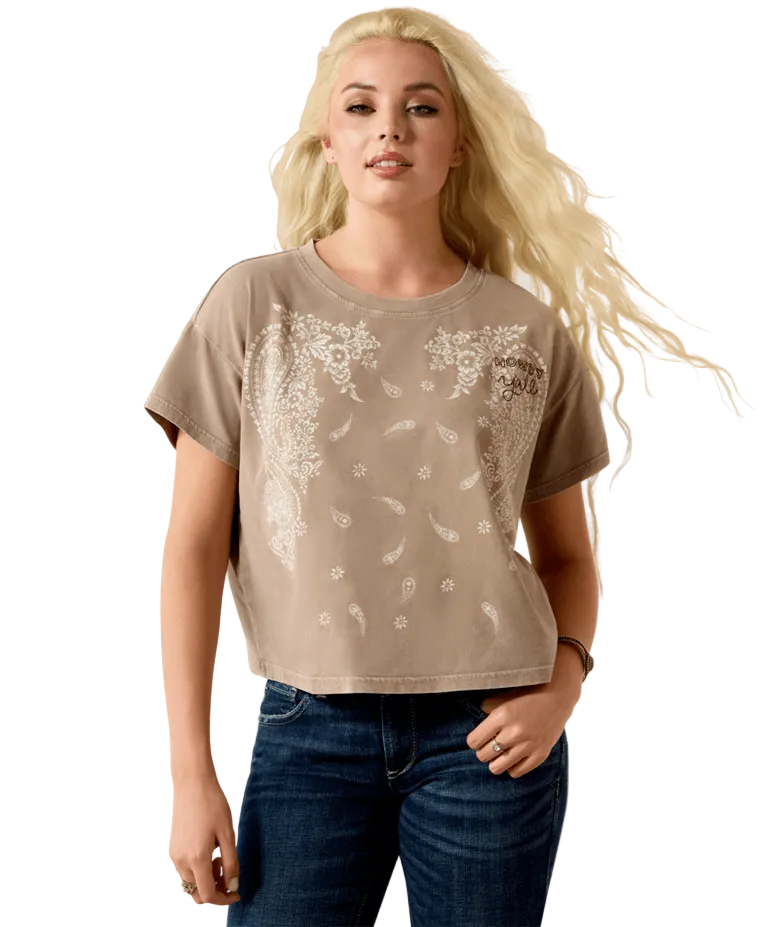 Paisley Boxy Crop T-Shirt