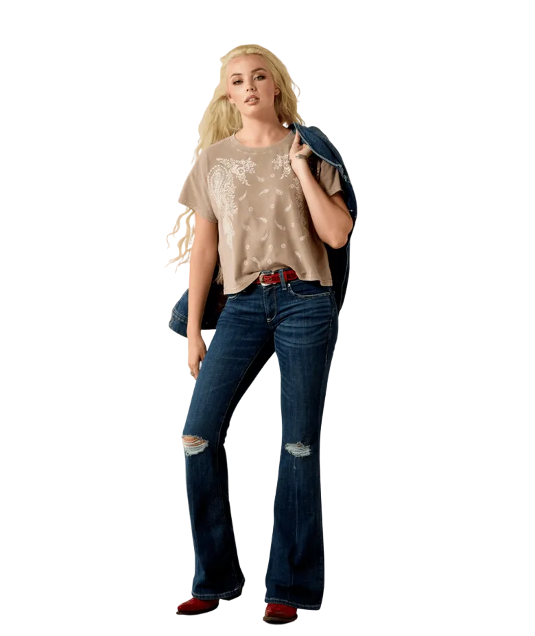 Paisley Boxy Crop T-Shirt