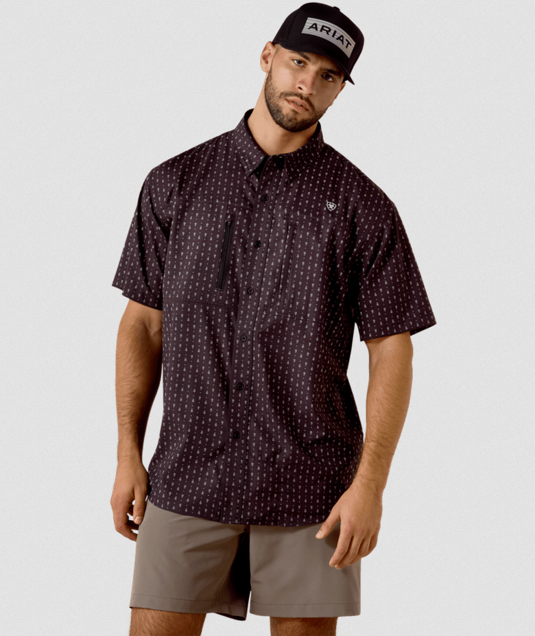 Printed VentTEK Classic Fit Shirt - Black