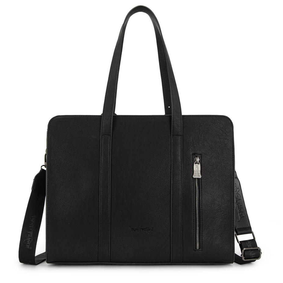 Trinity Ranch Genuine Cowhide Carry-All Large Tote /Crossbody - Black