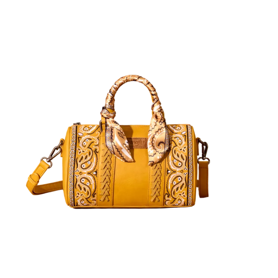 Wrangler Bandana Paisley Print Barrel Crossbody – Yellow