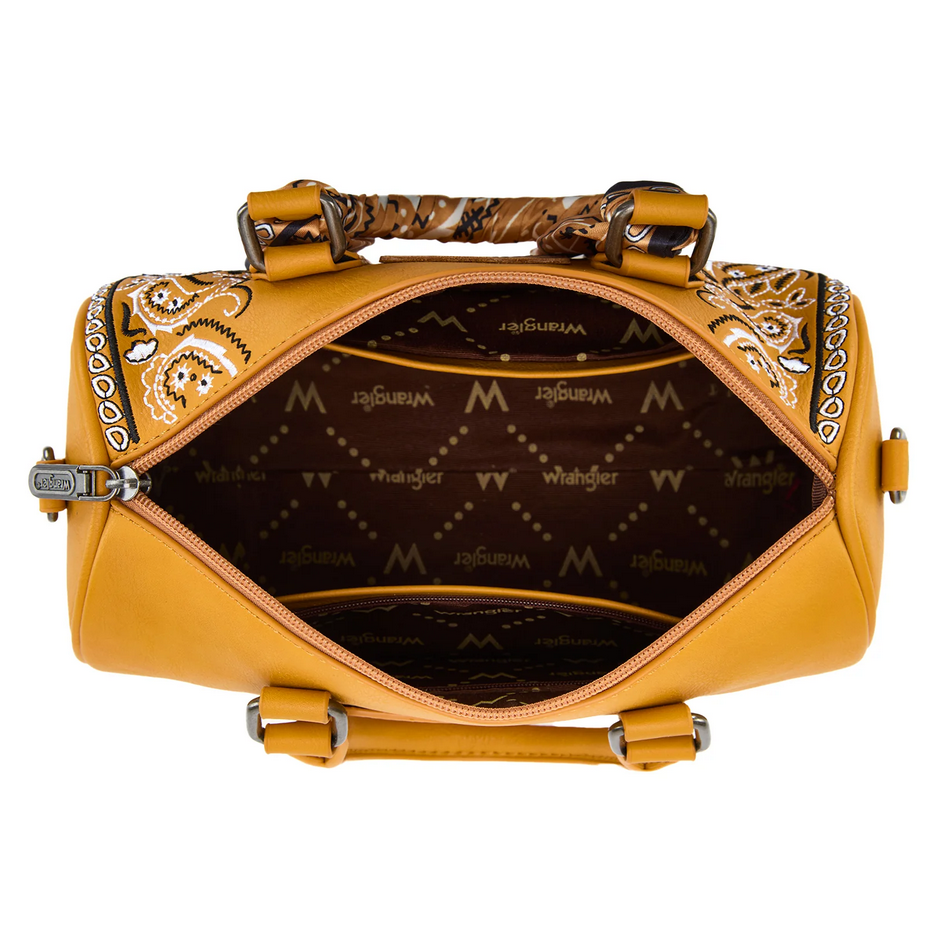 Wrangler Bandana Paisley Print Barrel Crossbody – Yellow