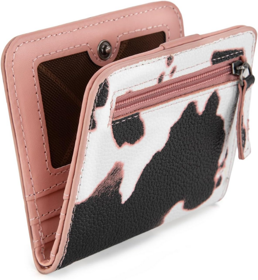 Wrangler RFID Small Bi-Fold Wallet - Pink Cow
