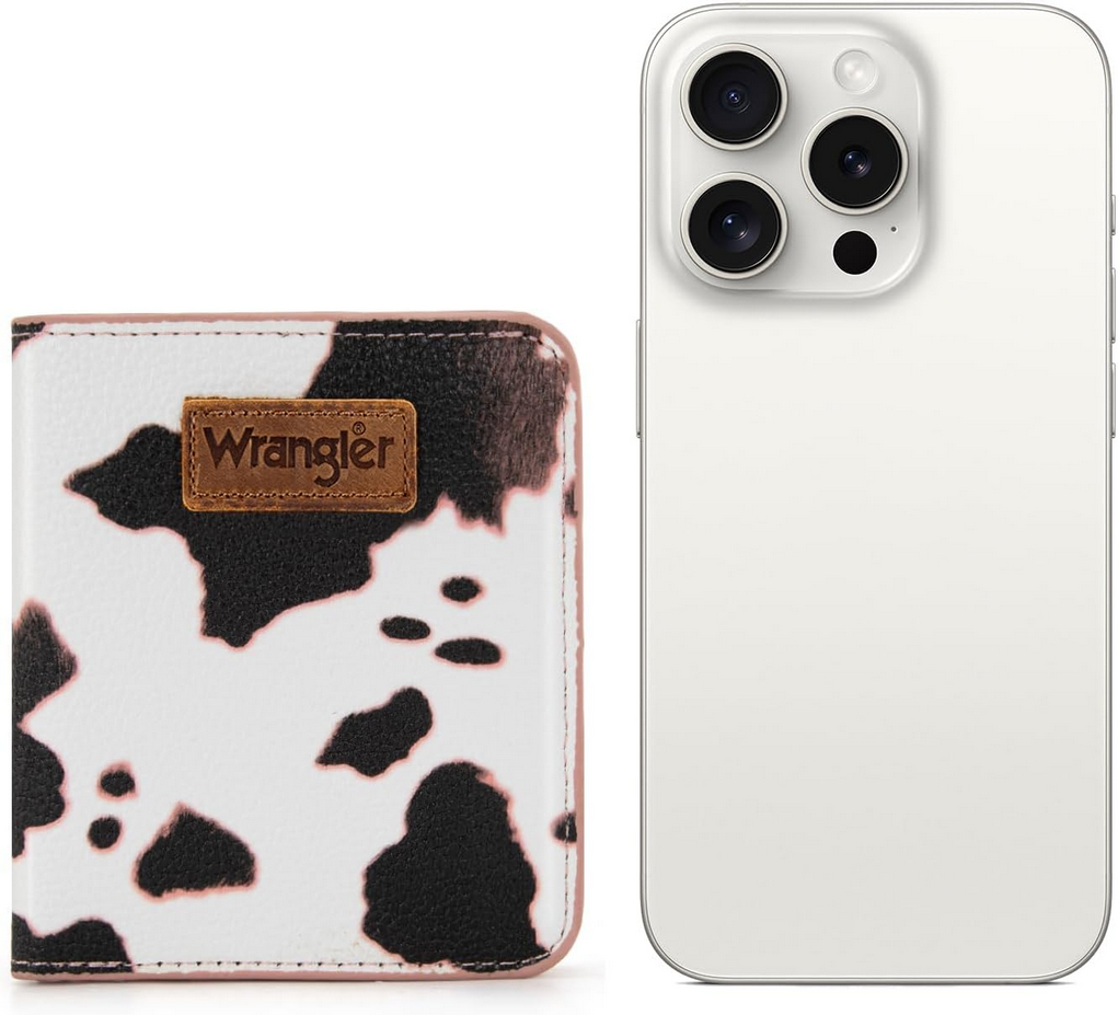 Wrangler RFID Small Bi-Fold Wallet - Pink Cow