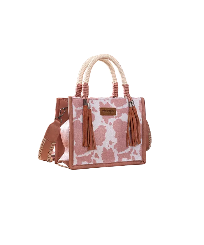 Wrangler Cow Print Tote - Pink