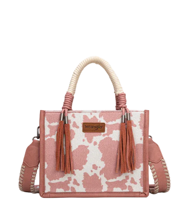 Wrangler Cow Print Tote - Pink
