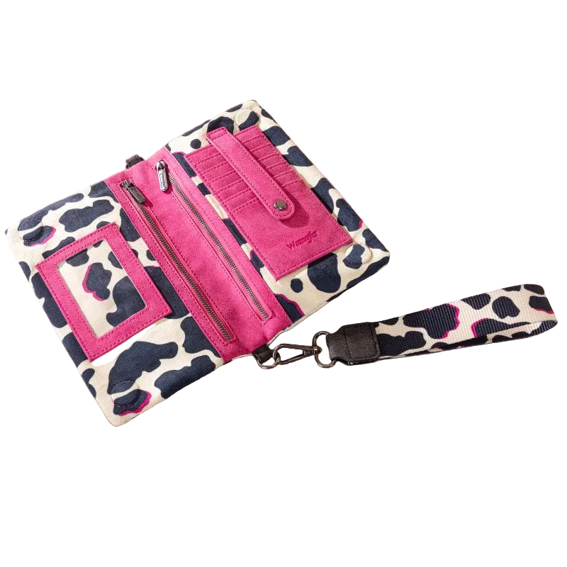 Wrangler Cow Print Wallet - Hot Pink