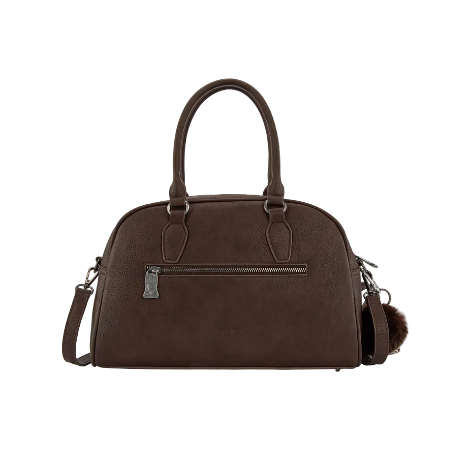 Trinity Ranch Genuine Cowhide Satchel/Crossbody - Coffee
