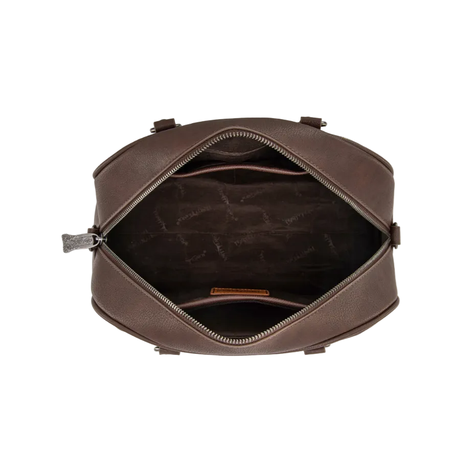 Trinity Ranch Genuine Cowhide Satchel/Crossbody - Coffee