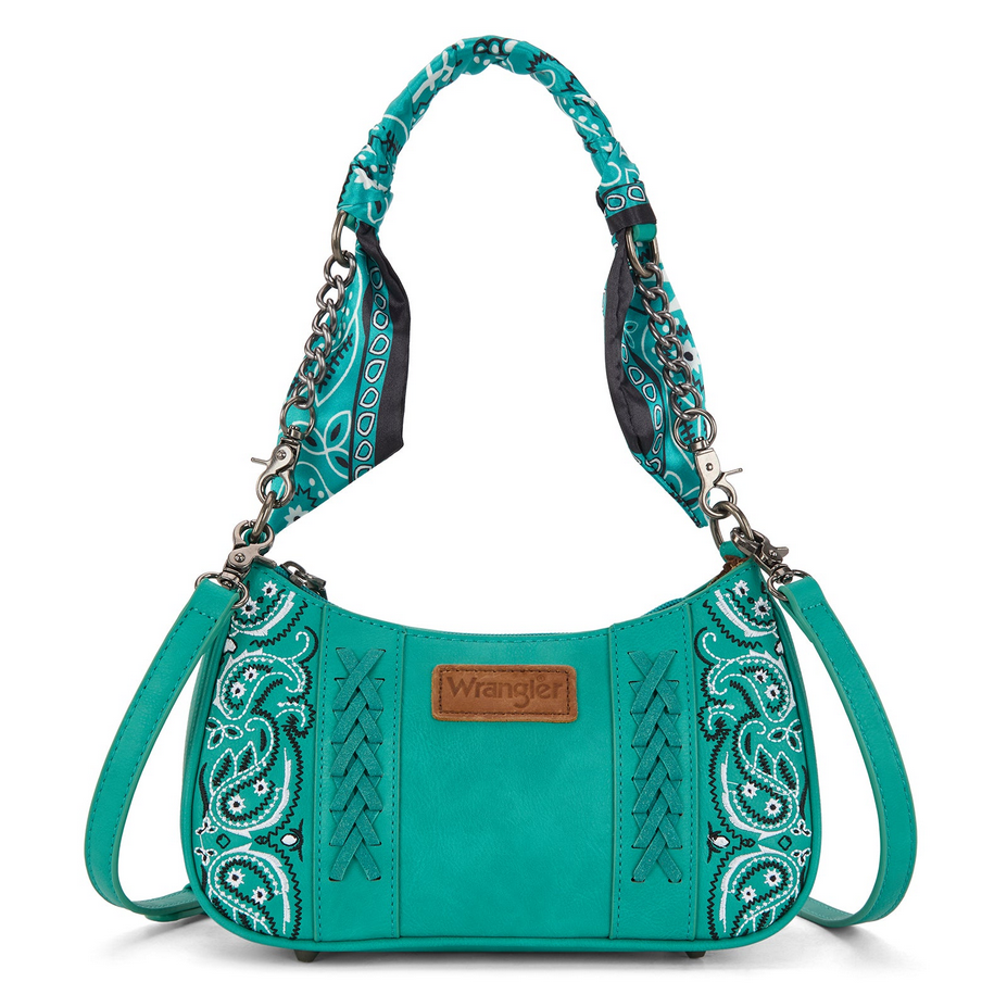 Wrangler Bandana Paisley Print Shoulder Bag/Crossbody – Turquoise