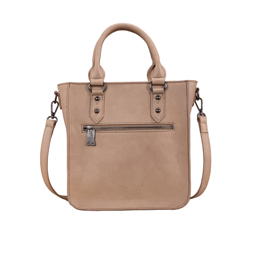 Trinity Ranch Floral Tooled Tote/Crossbody - Tan