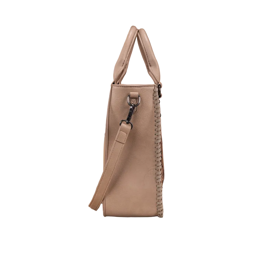 Trinity Ranch Floral Tooled Tote/Crossbody - Tan