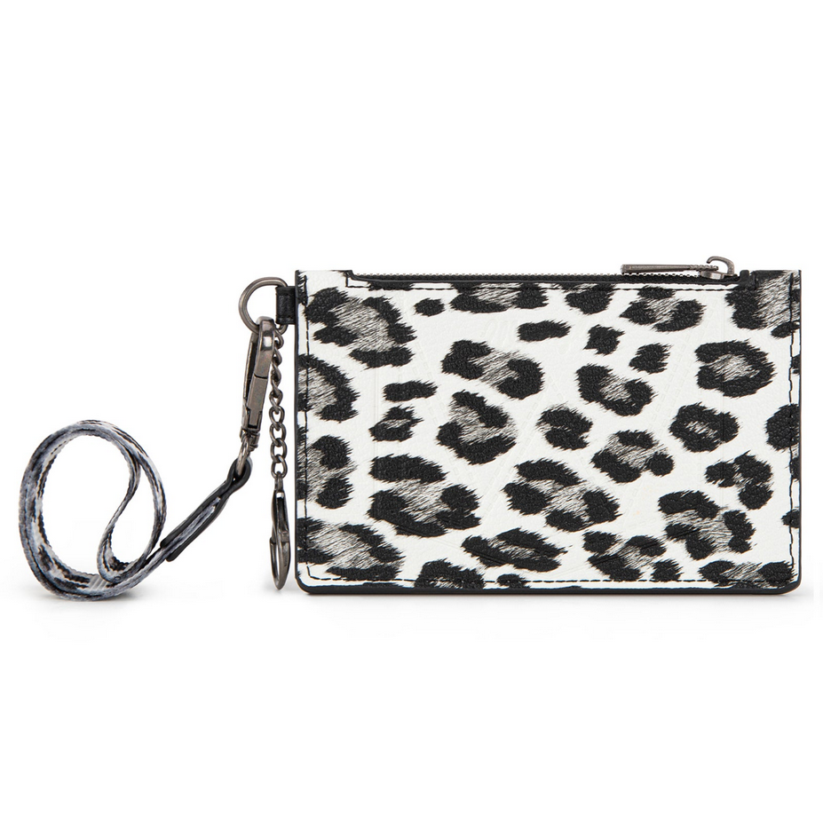 Wrangler Leopard Print Key Chain Wristlet Card Wallet - Leopard Black