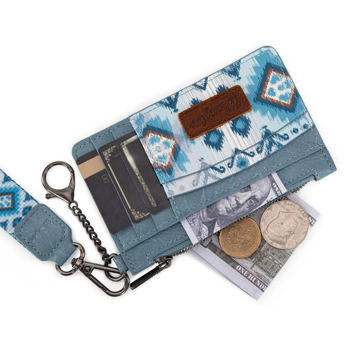 Wrangler Aztec Key Chain Wristlet Card Wallet - Jean