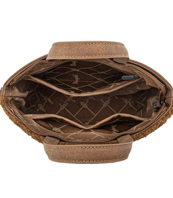 Wrangler Sherpa Aztec Tote/Crossbody - Brown