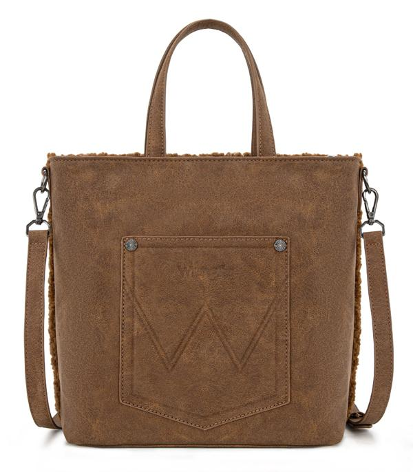 Wrangler Sherpa Aztec Tote/Crossbody - Brown
