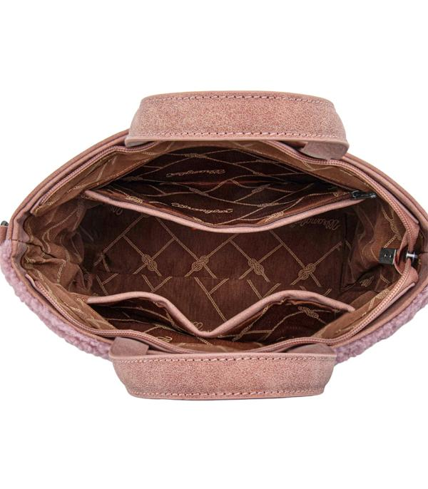 Wrangler Sherpa Aztec Tote/Crossbody - Dark Pink
