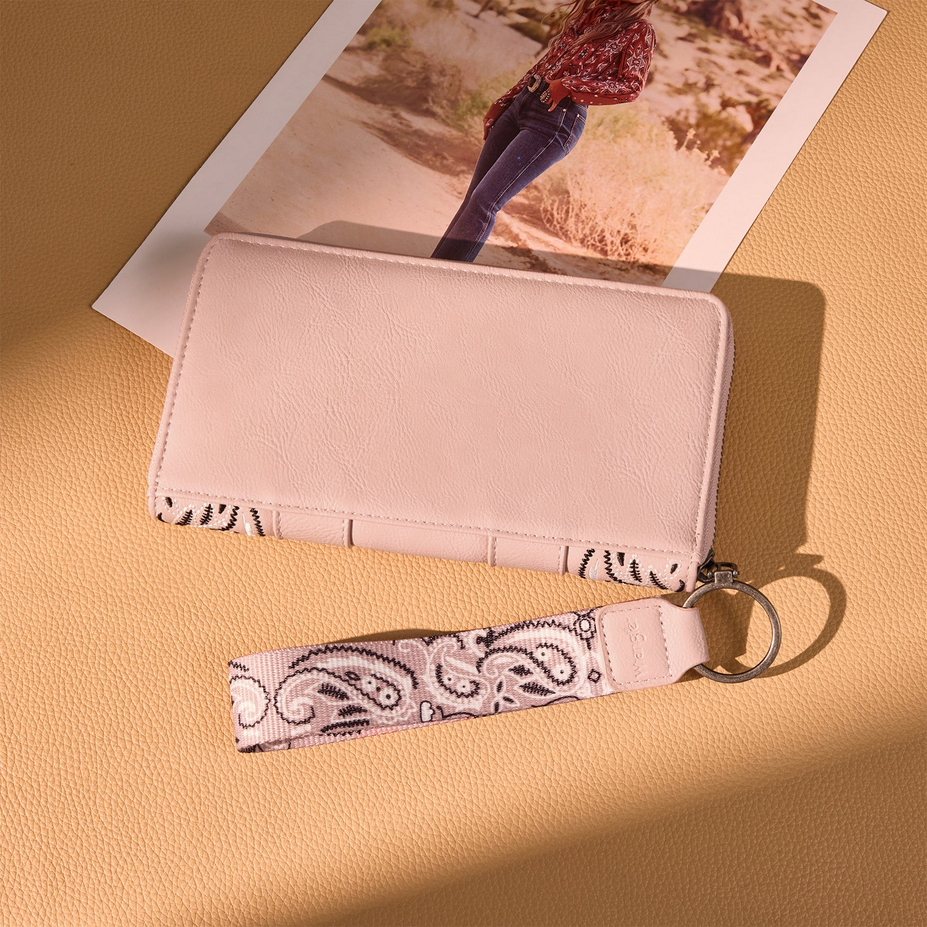 Wrangler Bandana Paisley Print Wallet - Pink