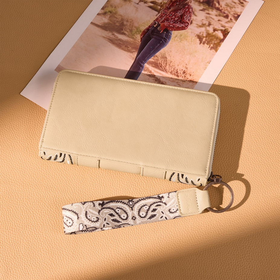 Wrangler Bandana Paisley Print Wallet - Tan