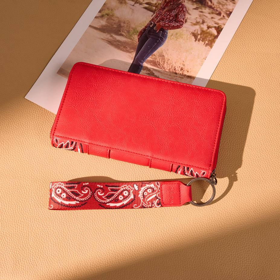 Wrangler Bandana Paisley Print Wallet - Red