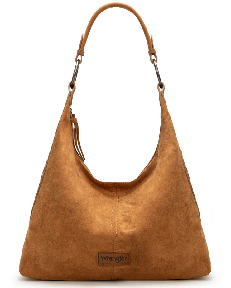 Wrangler Floral Tooled Hobo Bag with Pouch – Brown