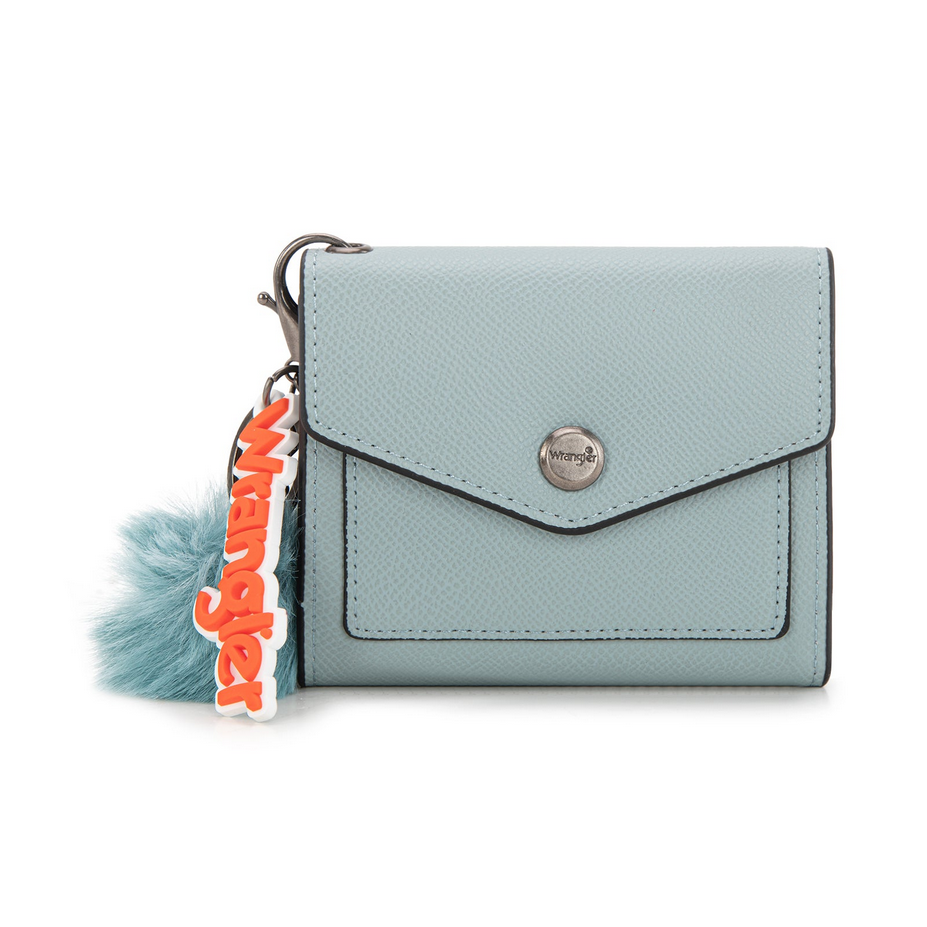 Wrangler Tri-Fold Wallet with Pom Pom Keyring - Jean