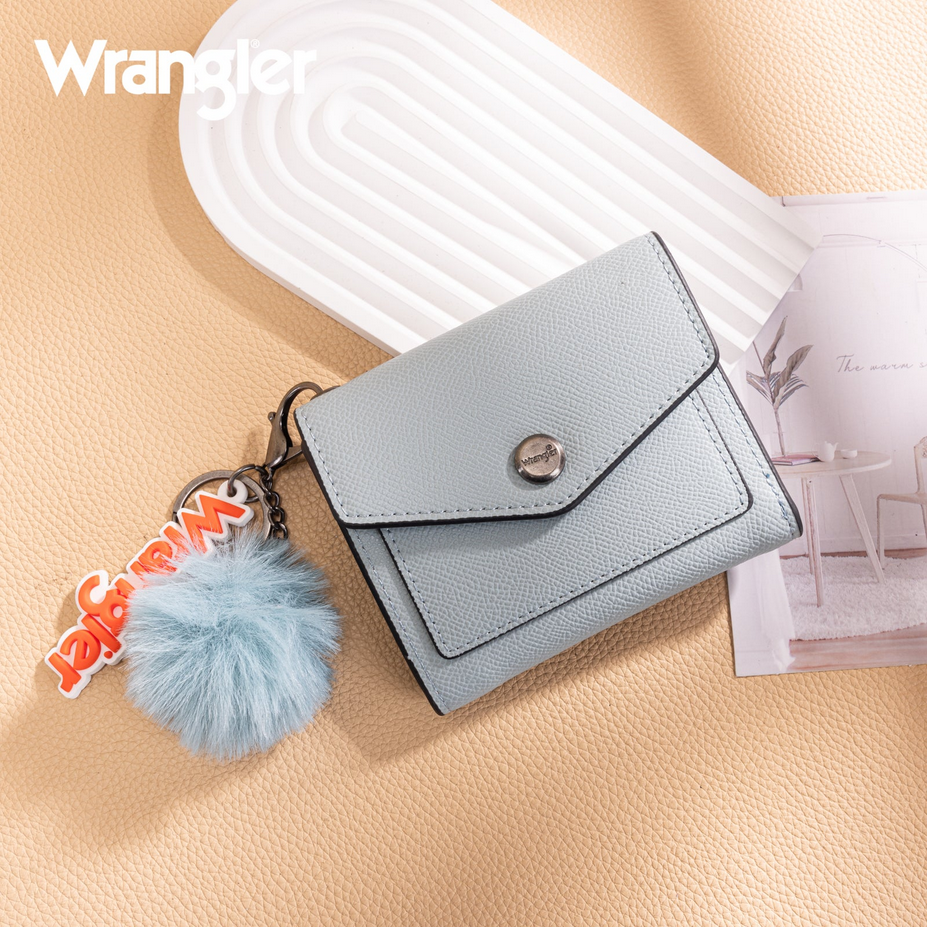 Wrangler Tri-Fold Wallet with Pom Pom Keyring - Jean