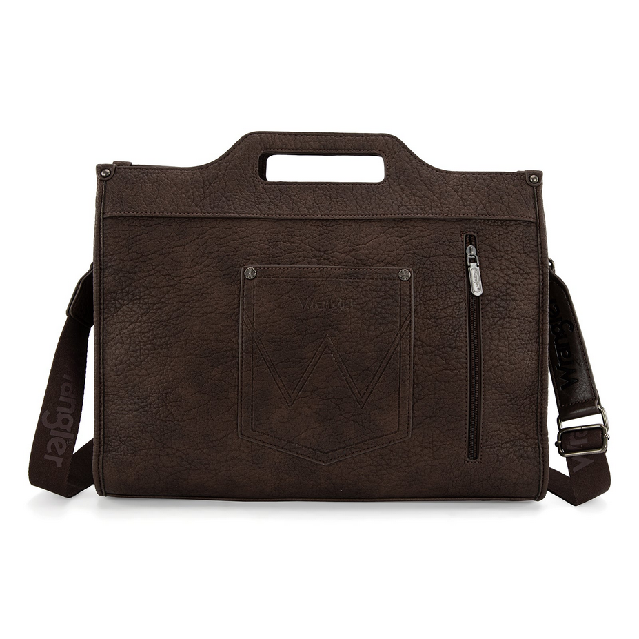 Wrangler Genuine Cowhide Carry-All Cowhide Large Tote / Crossbody – Coffee